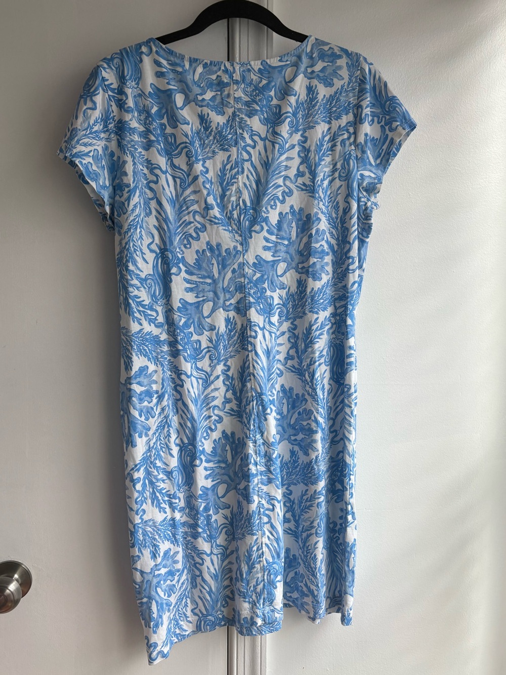 Lilly Pulitzer Brewster Dress Resort White Aqua Lounge Print Sz Large - Picture 4 of 4